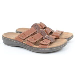 Clarks Women's Leisa Spring Sandal Women's 7.5 Slide Slip-On Travel Beachy